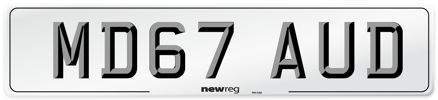 MD67 AUD Number Plate from New Reg